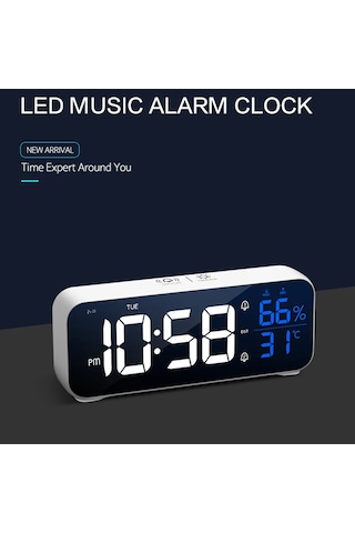 Dijital Çalar Saat Masa Sıcaklık Nemli Elektronik Saat Hafta İçi