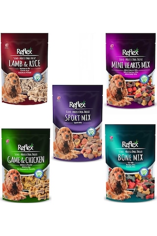 Reflex Semi-Moist Karışık Köpek Ödülü 5 x 150 G Reflex Semi-Moist Karışık Köpek Ödülü 5 x 150 G