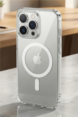 Apple iPhone 16 Pro Uyumlu Fox Cover Magsafe Destekli Kamera Korumalı Slim Yumuşak Şeffaf Silikon Kılıf
