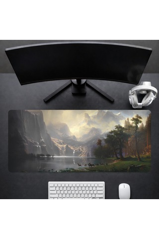 90x40 Cm Desenli Oyuncu Gaming Mouse Pad Kaymaz Kauçuk Taban Fare Altlığı Xxl Mousepad Landscape Serisi 02