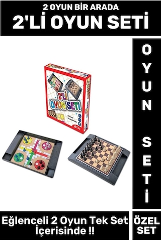 Özel Eğitici Eğlenceli Çocuk Yetişkin Strateji Zeka Kızma Birader Satranç Tek Kutu 2'li Oyun Seti