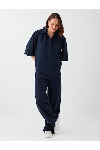 Jimmy Key Lacivert %100 Tencel Cep Detaylı Dokuma Pantolon 6ww187827494