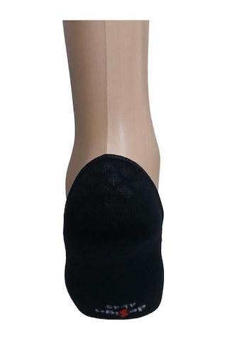 6'lı Erkek Bambu Babet Çorap-siyah Siyah