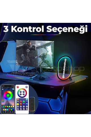 Akıllı Rgb Oval Masaüstü Ortam Işığı App Wifi Kontrollü Gece Lamb