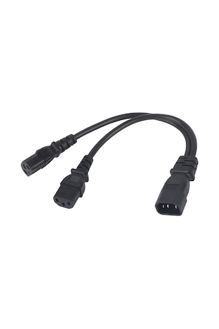 Iec320 C14 İla 2 X C13 Dişi Y Şeklinde Güç Kablosu 1 Giriş 2 Çıkış 2500w 10a 250v Lcd Monitörler İçin Uzatma Kablosu