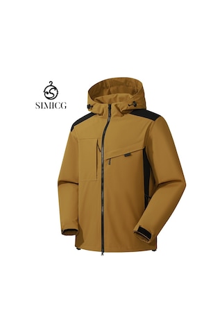Erkek Dağcılık Nefes Alabilen Rüzgarlık Spor Ceketi Kahverengi