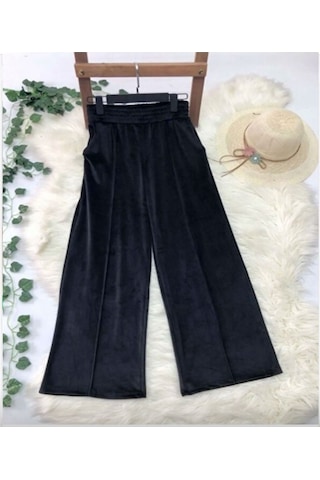 Lovie Moda Kadın Kadife Çımalı Eşofman Alt Siyah