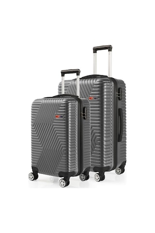 G&d Polo Suitcase Abs Kabin Ve Orta Boy Koyu Gri 2'li Valiz Seti 600.02-set-ok
