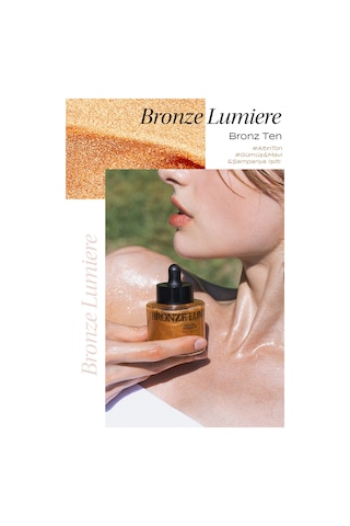İnce Dokulu, Renkli Ve Işıltılı Vücut Yağı Kundal Satin Glow Shimmer Oil Bronze Lumiere