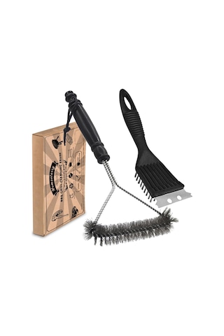 Homestarry Mangal Temizleyici, 2 Paket Metal Mangal Izgara Temizleme Fırçası Ve Kazıyıcı. Mangal Mutfak Temizliği