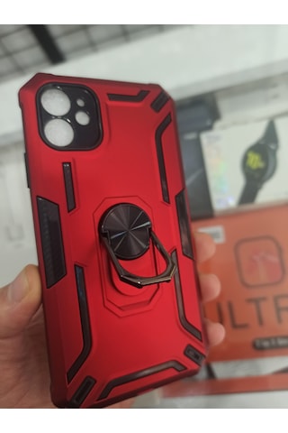 Apple Uyumlu iPhone 11 Tank Kılıf Zırhlı Darbe Korumalı Kırmızı