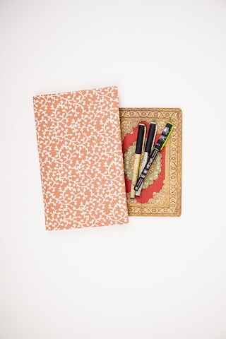 Kitap Kılıfı Kumaş Kitap Koruyucu A5 Defter Ve Kitap Uyumlu Turuncu/desenli