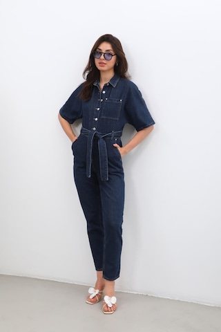 Banny Jeans Kadın Yarasa Kol Jean Tulum Rins 001 Lacivert M