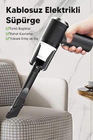 Taşınabilir Kablosuz Elektrikli El Süpürgesi- Ev, Ofis, Araba ,klavye Temizliği İçin İdeal