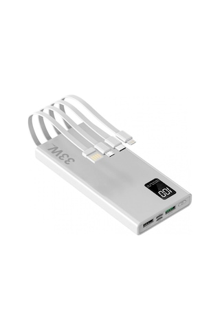 20.000 Mah 33w Hızlı Şarj Kendinden 4 Kablolu Led Ekranlı Tüm Cihazlara Uyumlu Powerbank Koruma Kılıf li Beyaz 20.000 Mah 33w Hızlı Şarj Kendinden 4 Kablolu Led Ekranlı Tüm Cihazlara Uyumlu Powerbank Koruma Kılıf li Beyaz