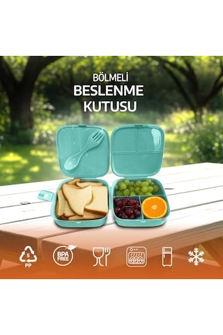 Eynel Bölmeli Beslenme Kutusu, Çocuk Kahvaltı Saklama Kabı, Öğrenci Okul Piknik Kamp İş, Öğle Yemeği Yiyecek Koyma Çantası Kırmızı - Resimsiz