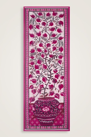İmannooor Çift Saksı Gri Pamuk Şal 70x210 Fuschsia