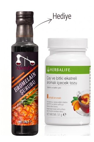 Şeftali Aromalı 51 Gr Küçük Çay Alembic Bromelain Hediyeli