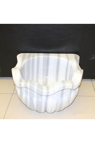 Marmara Ince Dilimli Kulaksız Mermer Kurna