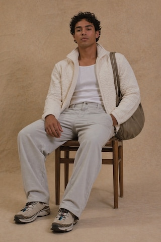 Tarz Cool Erkek Baggy Pantolon Geniş Paça Rahat Kesim Günlük Stil Gri