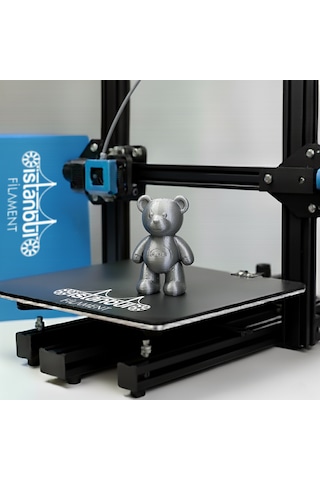 İstanbul Filament 3d Baskı Pla Filament Gümüş Renk 1 Kg Ø 1,75mm 0,05 Mm Bambu Lab Uyumlu 1.75mm
