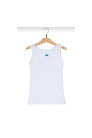 Berrak 6015 Kız Çocuk Modal Geniş Askılı Atlet 6 Adet Beyaz