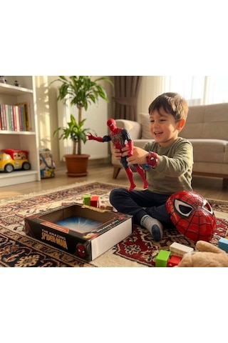 Örümcek Adam - Aksiyon Figürü, Maske Ve Projeksiyonlu Kol Saati 3'lü Oyuncak Seti Spider - Man