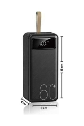 Powerbank Yüksek Kapasiteli 60.000 Mah Hızlı Şarj Şarj Özellikli Batarya Çok Renkli