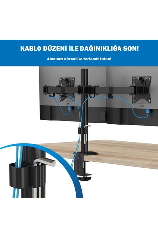 Venaliastore Ayarlanabilir Masaüstü Çift Kol Monitör Tutacağı