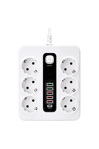 Vothoon Hp-h04 3000w 10amper 6 Lı 2metre Uzatma Kablolu Çoklu Termal Akım Priz 0