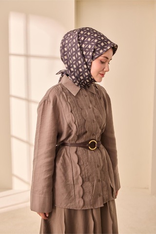 Silk Home Twill İpek Eşarp - 11479-35 Vizon