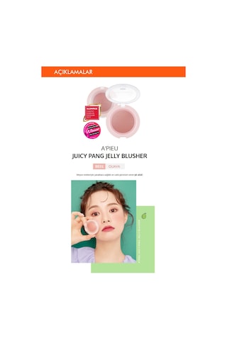 Missha A'PIEU Juicy-Pang Jelly Blusher Meyve Tonlarında Doğal Görünümlü Jel Allık BE01