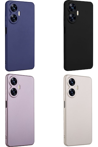 Ekılıf - Realme C55 Uyumlu Kılıf Mat Soft Premier Silikon Kapak - Mürdüm