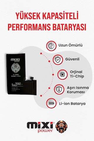 Apple Uyumlu iPhone 16e Yüksek Kapasiteli Batarya, Pil Sağlığı Yüzdesi Gösterir,