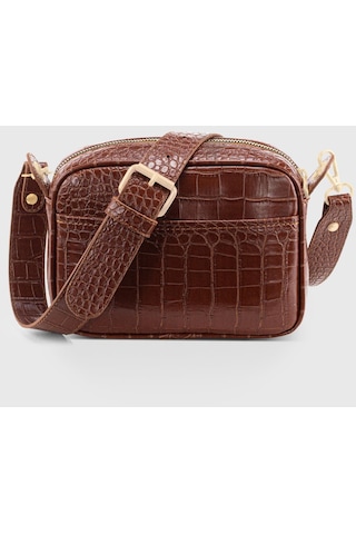Kadın Timsah Derisi Görünümlü Çapraz Çanta 219 001
