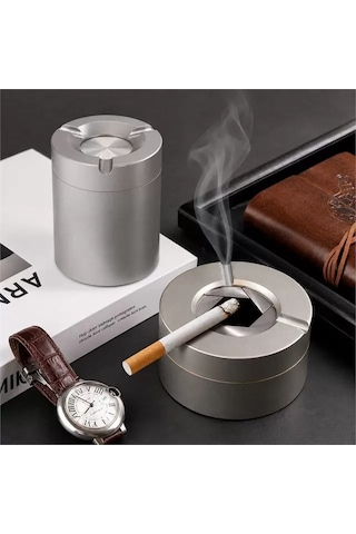 Sh Sunup Sn-37926 Araç Ev Dış Mekan İçin Metal Küllük Kaydırmaz Tabanlı Açılır Kapanır Najmaddin