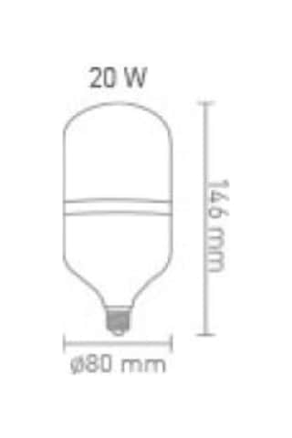 Ack 20W 220-240V E27 6500K T80 Led Ampul