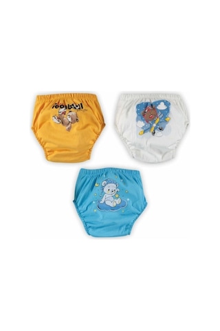 3'lü Erkek Kombin 1 Şirin Alıştırma Külodu