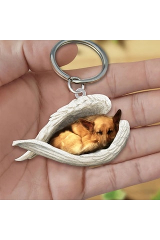 Hfambition Akrilik Köpek Figürlü Anahtar Zinciri - 18cm Çift Taraflı Uv Baskılı Araba Anahtarı Asısı - Dayanıklı Ve Kreatif Tasarım Diğer