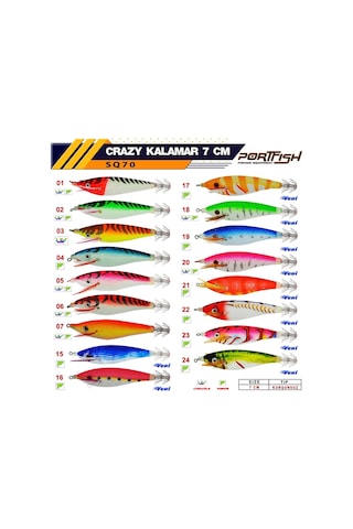 Portfish Crazy Sq70 7cm Kalamar Zokası Renk:06
