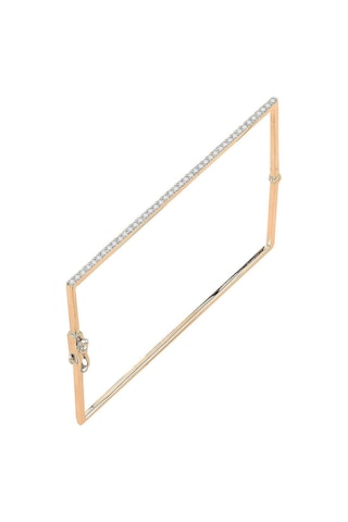 14 Ayar Altın 0.45 Karat Pırlanta Kare Kelepçe Bileklik Rose Gold