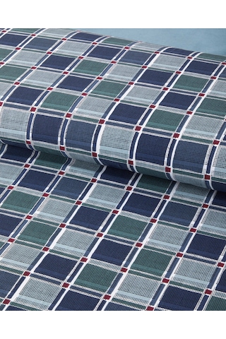 English Home Dotty Gingham Kolay Ütülenir Çift Kişilik Çarşaflı Nevresim Takımı 200x220 Cm Koyu Mavi-yeşil Koyu Mavi-yeşil