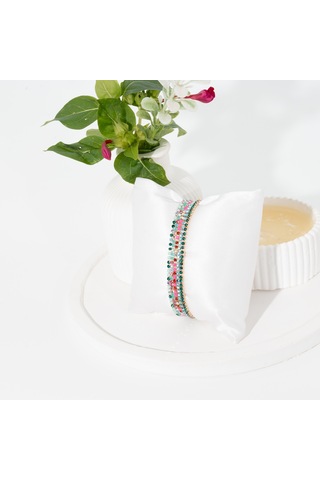 Biem Renkli Taşlı Lastik Bileklik Gold/gümüş