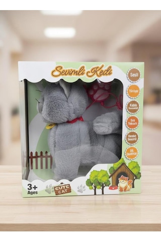 Sevimli Kedi Uzaktan Kumandalı Sesli Miyavlıyan Dil Çıkaran 5 Fonksiyonlu Oyuncak Peluş Hayvan Çok Renkli