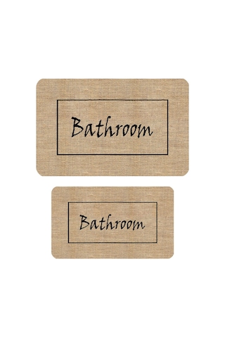 Eliana Home Dijital Baskı 2'li Banyo Paspas Takımı Lna5288 100x60 Ve 60x50 Cm Siyah