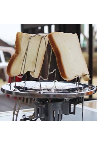 Sones Açık Hava Kamp Aletleri 4 Dilim Paslanmaz Çelik Kamp Katlanabilir Tost Makinesi Rafı Tost Makinesi Tepsisi Ekmek Tost Rafı Çok Renkli