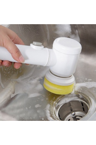 Monyee Usb Şarjlı 3'ü 1 Toplumlu Mutfak Temizlik Fırçası Seti - Kuru/ıslak Yüzeyler İçin Değiştirilebilir Fırçalar Ve Duvar Takımı