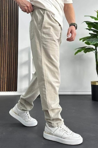Edwox Erkek Baggy Kalıp Pantolon Bej Edw130