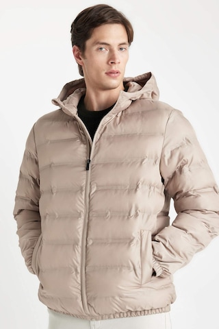 DeFacto Su İtici Şişme Mont Slim Fit Dar Kesim Kapüşonlu Fermuarlı Cepli D1185AX24WNBG106