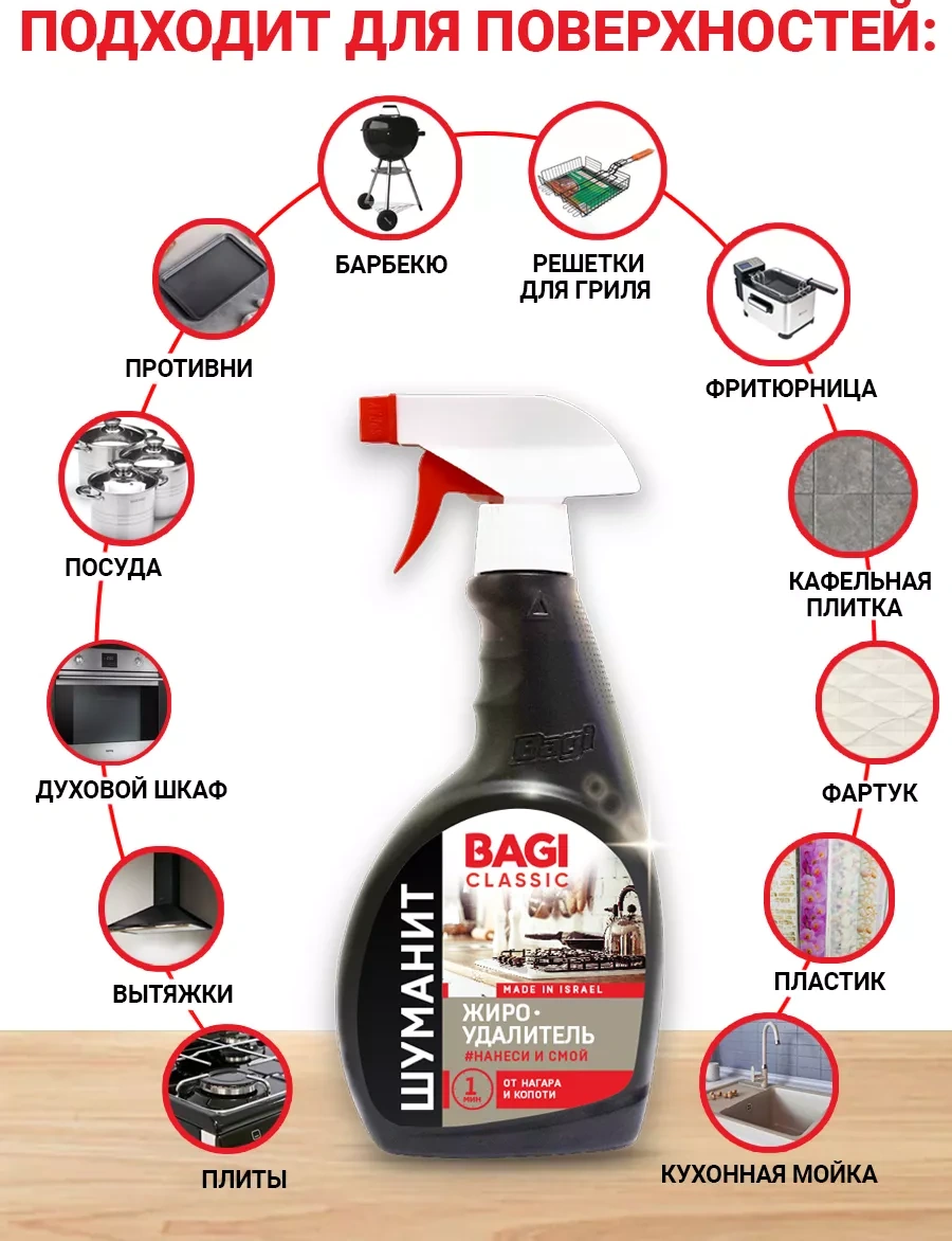 Bagı Shumanit Classic Mutfak İçin Yağ Çözücü 400 Ml 131114666